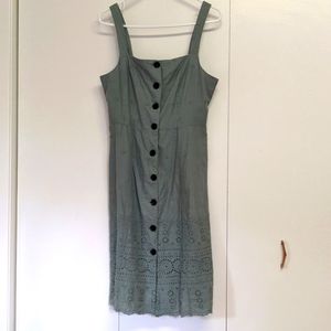 Gap Olive Green Cami Button Up Dress